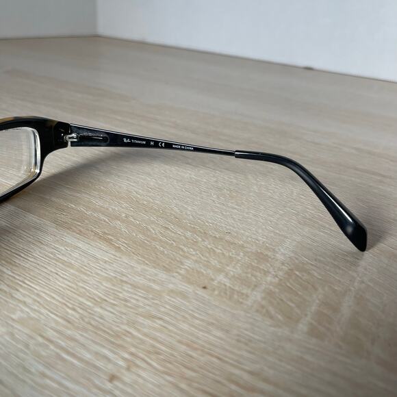 Ray-Ban RB5136 2290 Eyeglasses Tortoise Shell Black Frames Titanium 53-16-130 - Picture 6 of 8